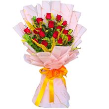 send 12 red roses bouquet with fillers to dhaka