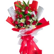 send 12 red roses bouquet to dhaka