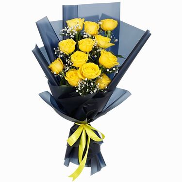 Send 12 Yellow Bouquet to Dhaka in Bangladesh