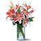 Send 6 Stalks Pink lilies in a Vase to Dhaka in Bangladesh