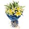 Send 9 Yellow lilies with Solidago to Dhaka in Banglades